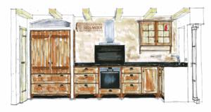 Bauernhausdesign-Küche Altholz